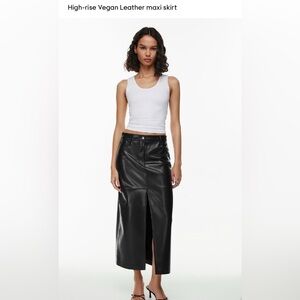 Wilfred Black Vegan Leather Pencil Skirt